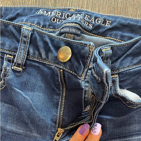 American Eagle High-Rise Jegging Jeans Super Stretch Medium Wash Blue Size 4 - Picture 6 of 11